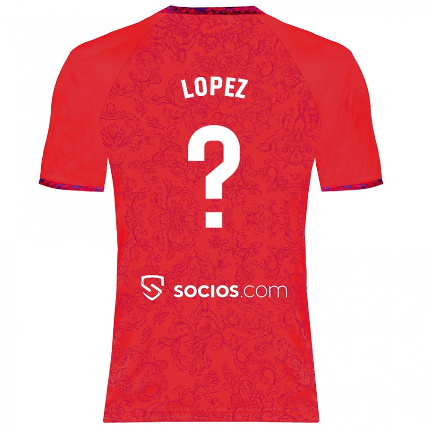 Niño Camiseta David López #0 Rojo 2ª Equipación 2024/25 La Camisa