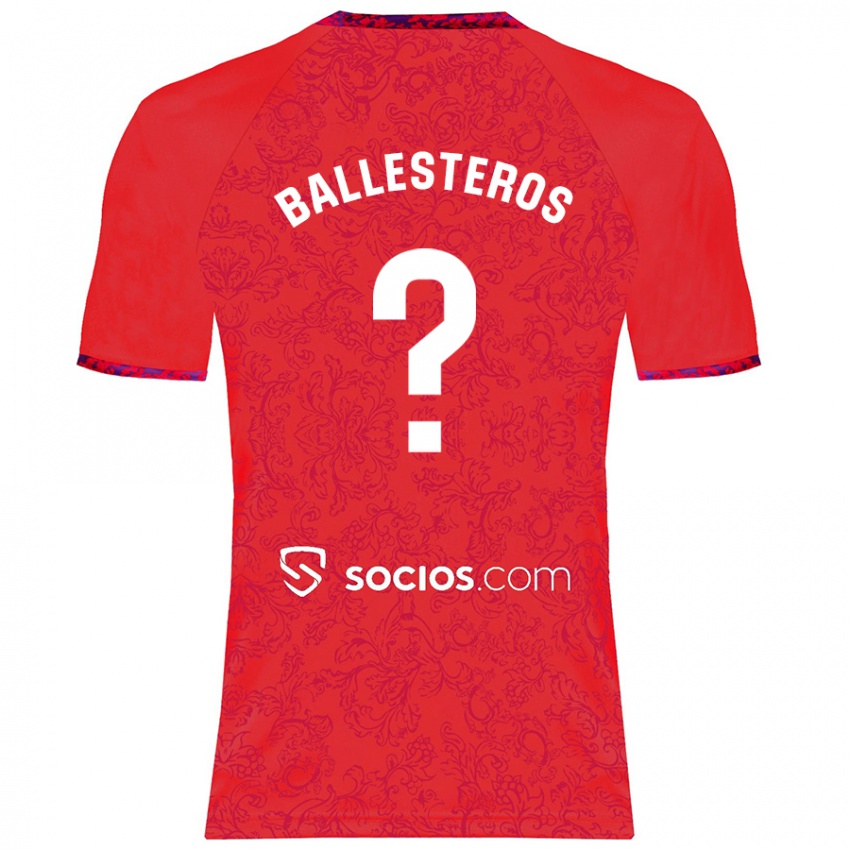 Niño Camiseta Gonzalo Ballesteros #0 Rojo 2ª Equipación 2024/25 La Camisa