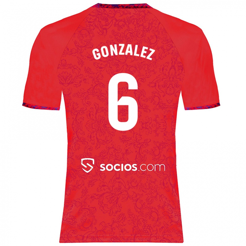 Niño Camiseta Pamela González #6 Rojo 2ª Equipación 2024/25 La Camisa