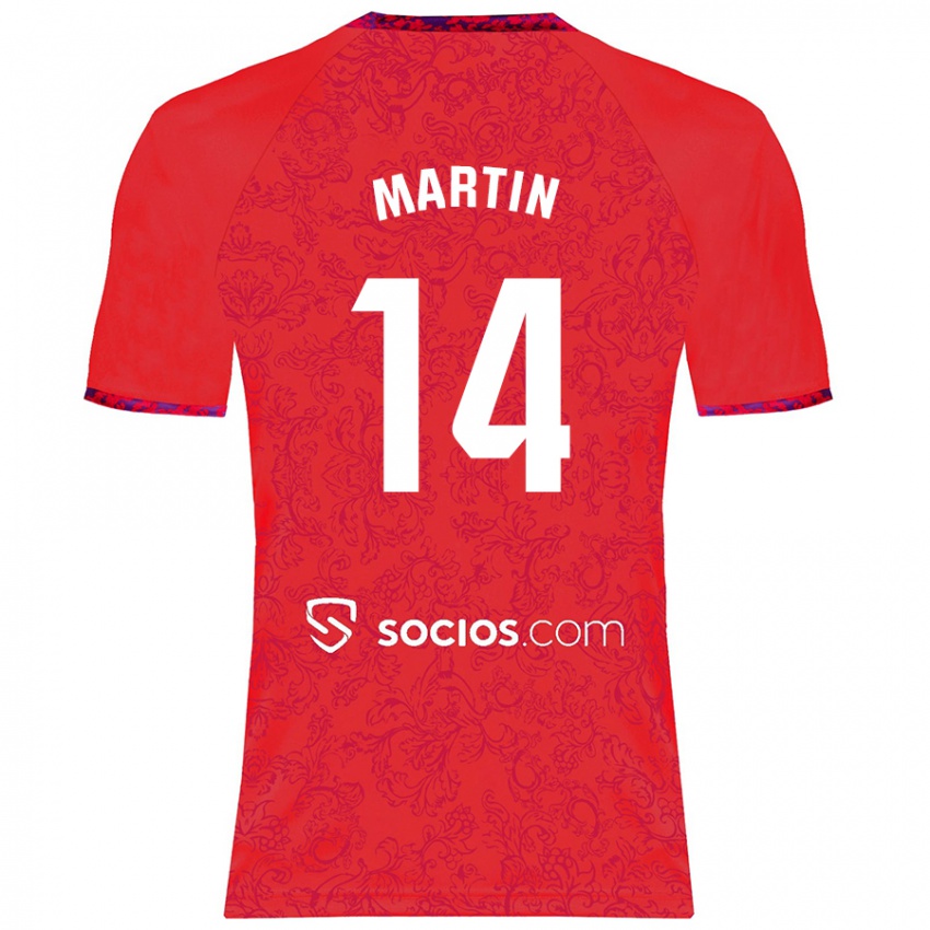 Niño Camiseta Nazareth Martín #14 Rojo 2ª Equipación 2024/25 La Camisa