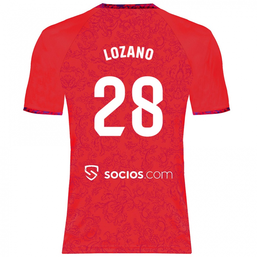 Niño Camiseta Elena Lozano #28 Rojo 2ª Equipación 2024/25 La Camisa