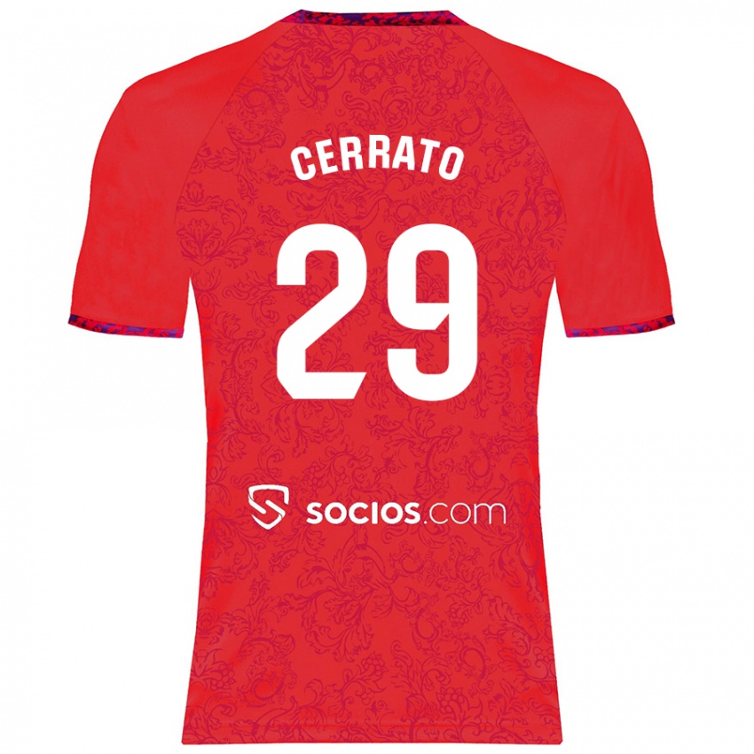 Niño Camiseta Alba Cerrato Izquierdo #29 Rojo 2ª Equipación 2024/25 La Camisa