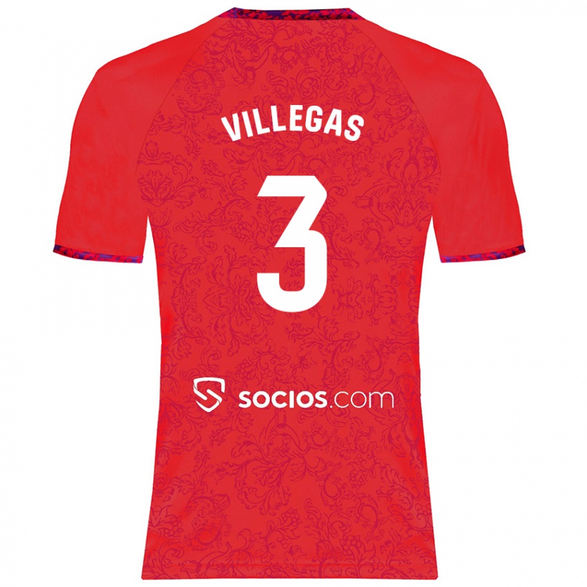 Niño Camiseta Juancho Villegas #3 Rojo 2ª Equipación 2024/25 La Camisa