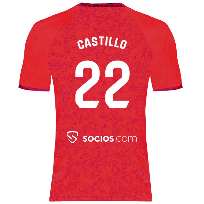 Niño Camiseta José Castillo #22 Rojo 2ª Equipación 2024/25 La Camisa