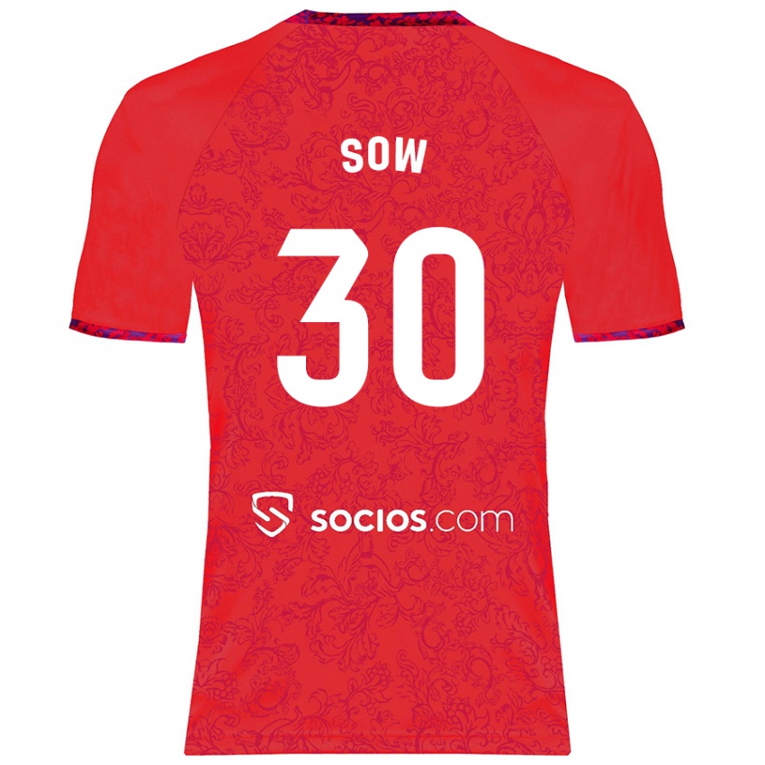 Niño Camiseta Ibrahima Sow #30 Rojo 2ª Equipación 2024/25 La Camisa