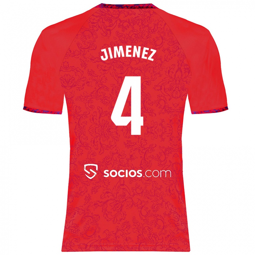 Niño Camiseta Diego Jiménez #4 Rojo 2ª Equipación 2024/25 La Camisa