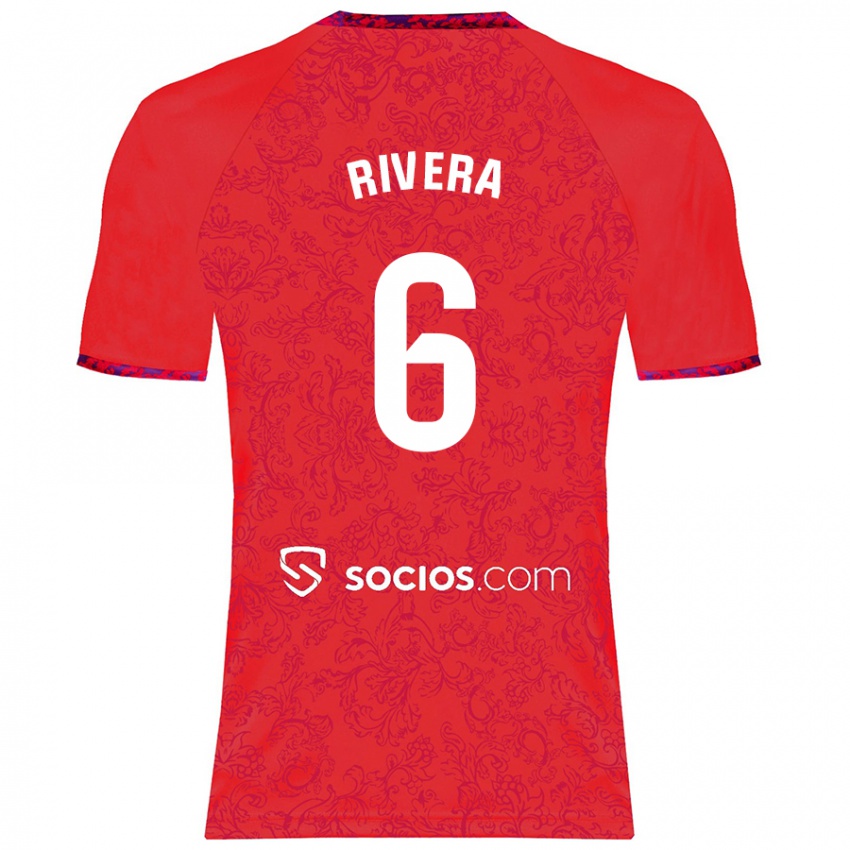 Niño Camiseta Pablo Rivera #6 Rojo 2ª Equipación 2024/25 La Camisa