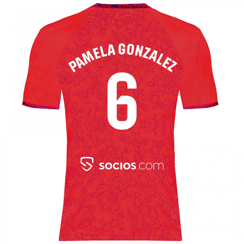 Niño Camiseta Cinthia Pamela González Medina #6 Rojo 2ª Equipación 2024/25 La Camisa