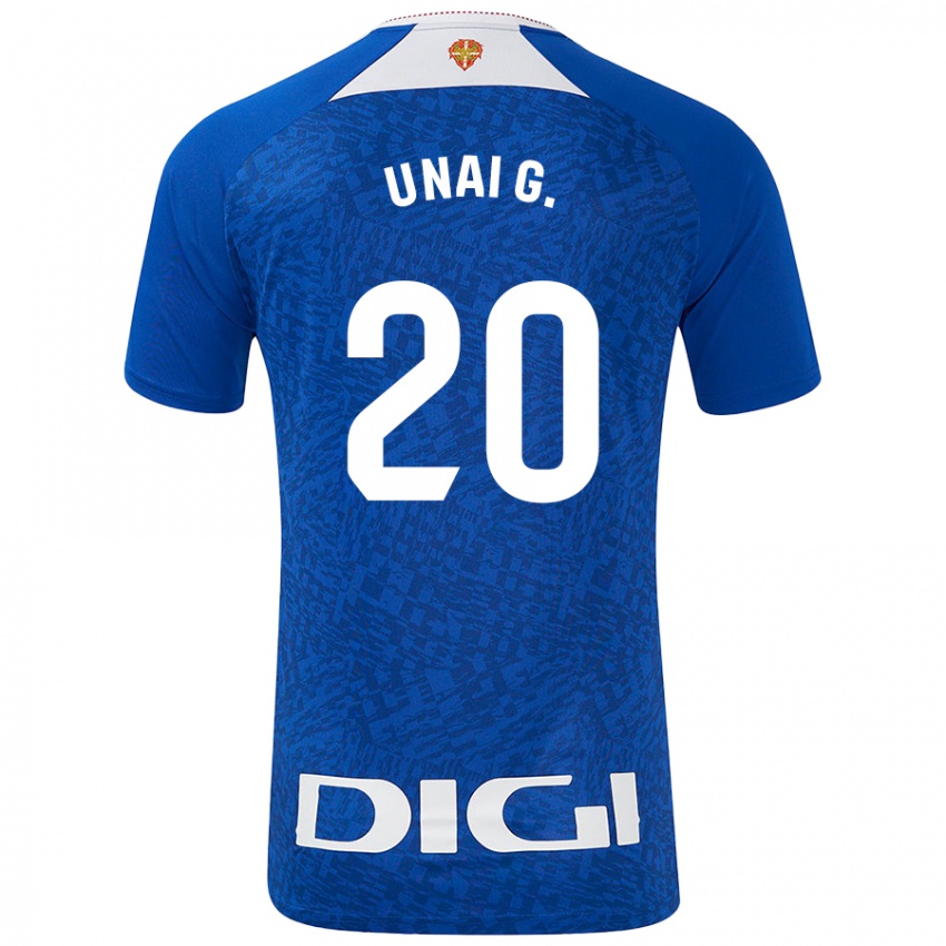 Niño Camiseta Unai Gómez #20 Azul Real 2ª Equipación 2024/25 La Camisa