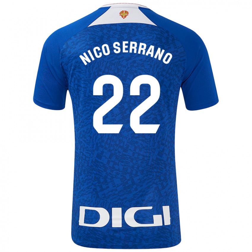 Niño Camiseta Nico Serrano #22 Azul Real 2ª Equipación 2024/25 La Camisa