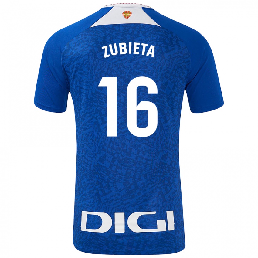 Niño Camiseta Maite Zubieta Arambarri #16 Azul Real 2ª Equipación 2024/25 La Camisa