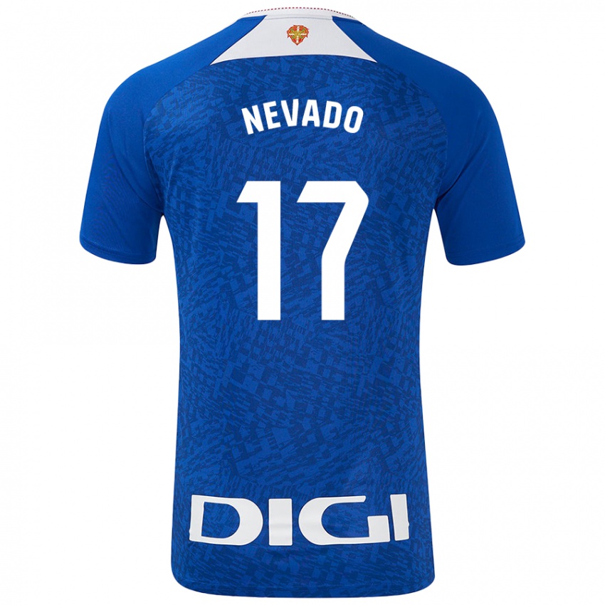 Niño Camiseta Nerea Nevado Gómez #17 Azul Real 2ª Equipación 2024/25 La Camisa