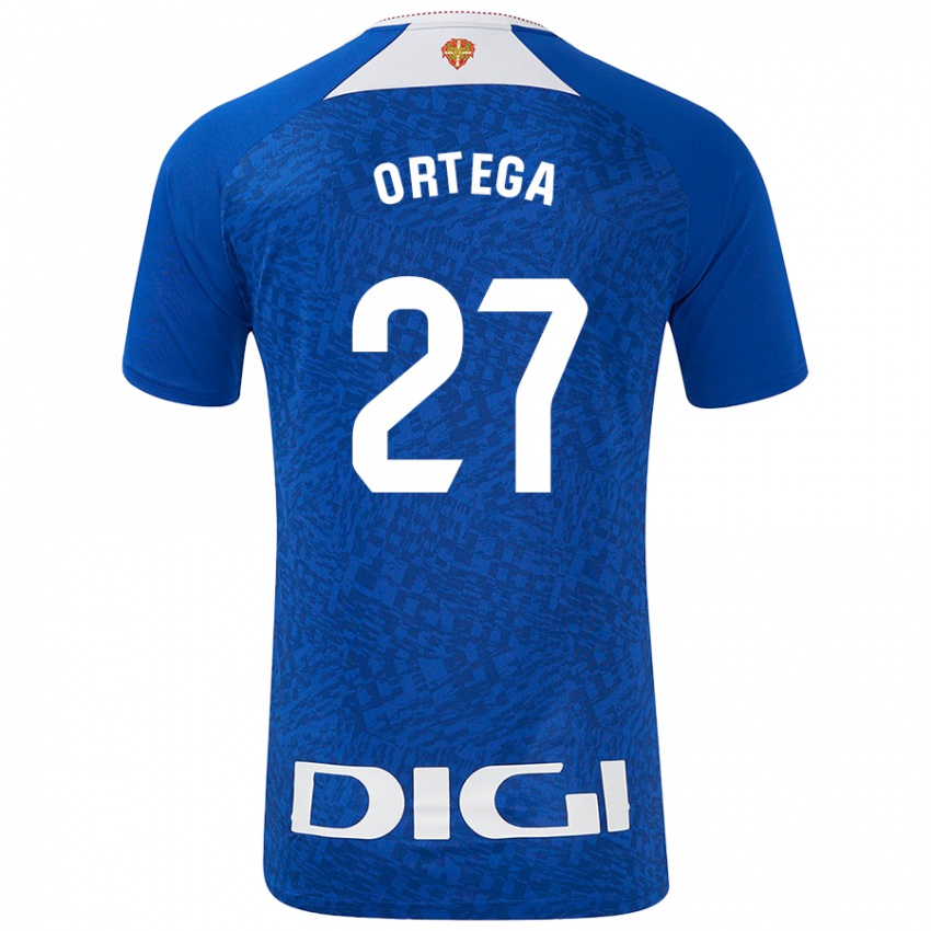 Niño Camiseta Sara Ortega #27 Azul Real 2ª Equipación 2024/25 La Camisa