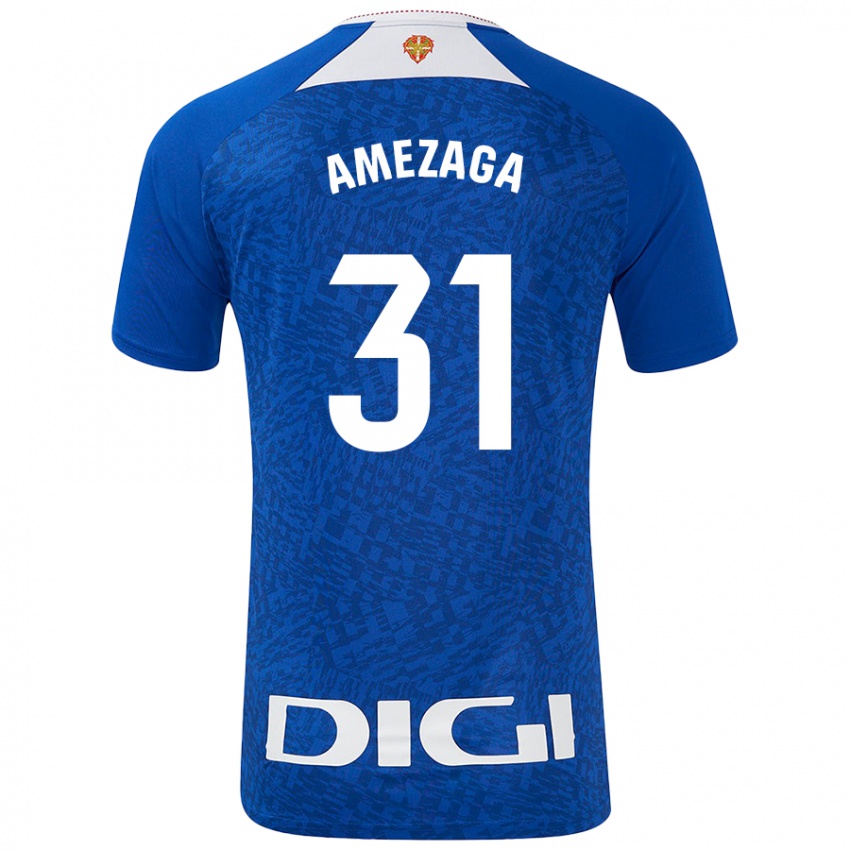 Niño Camiseta Jone Amezaga #31 Azul Real 2ª Equipación 2024/25 La Camisa