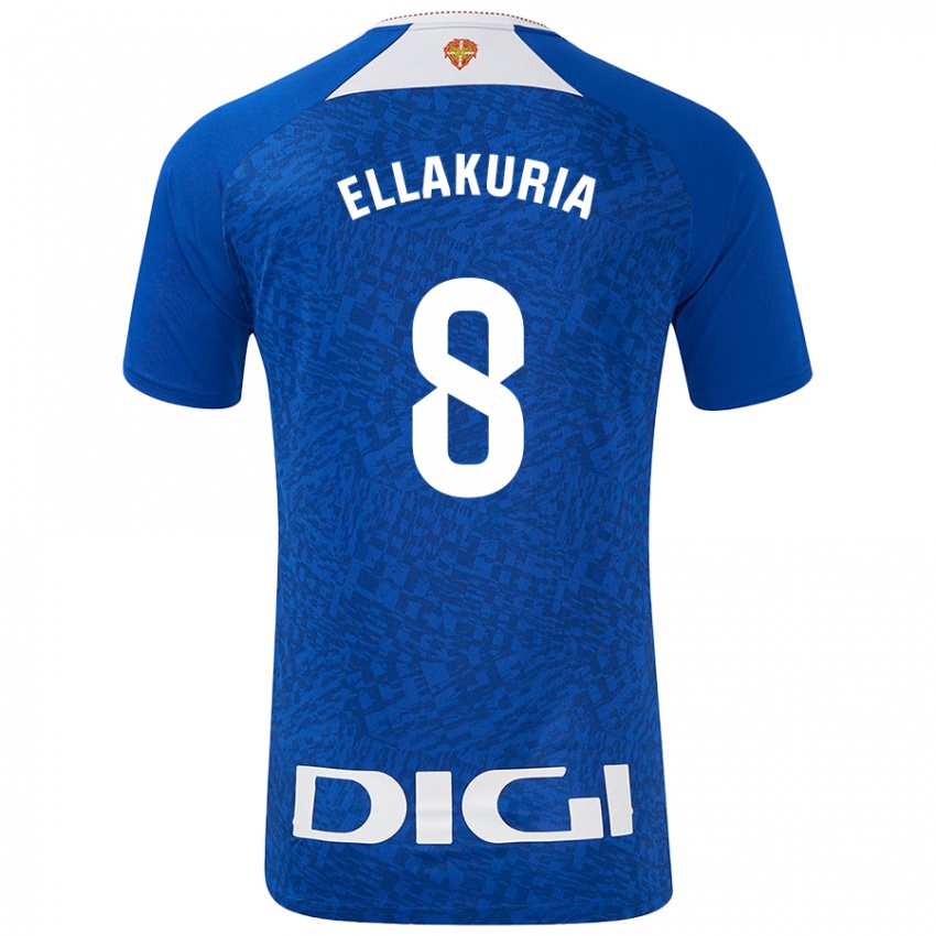 Niño Camiseta Eneko Ellakuria #8 Azul Real 2ª Equipación 2024/25 La Camisa