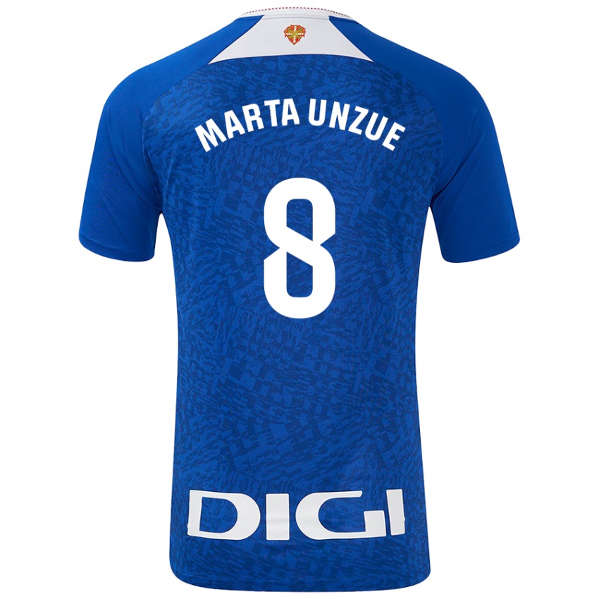 Niño Camiseta Marta Unzué Urdániz #8 Azul Real 2ª Equipación 2024/25 La Camisa