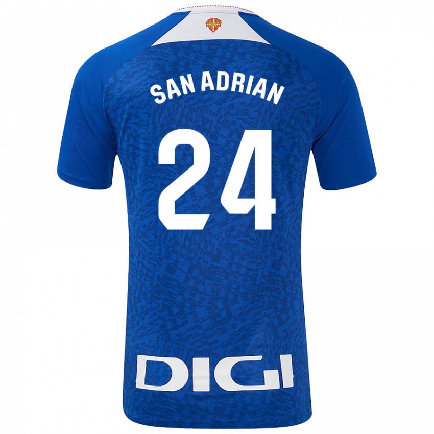 Niño Camiseta Marta San Adrián Rocandio #24 Azul Real 2ª Equipación 2024/25 La Camisa