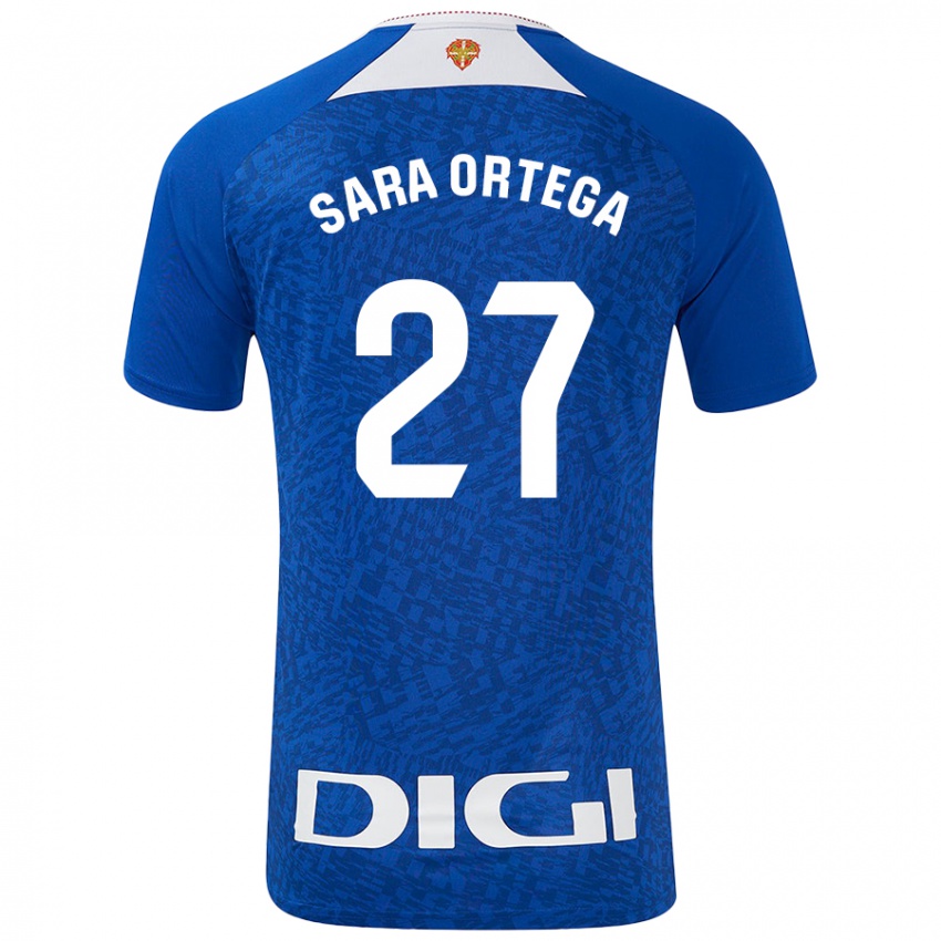 Niño Camiseta Sara Ortega Ruiz #27 Azul Real 2ª Equipación 2024/25 La Camisa