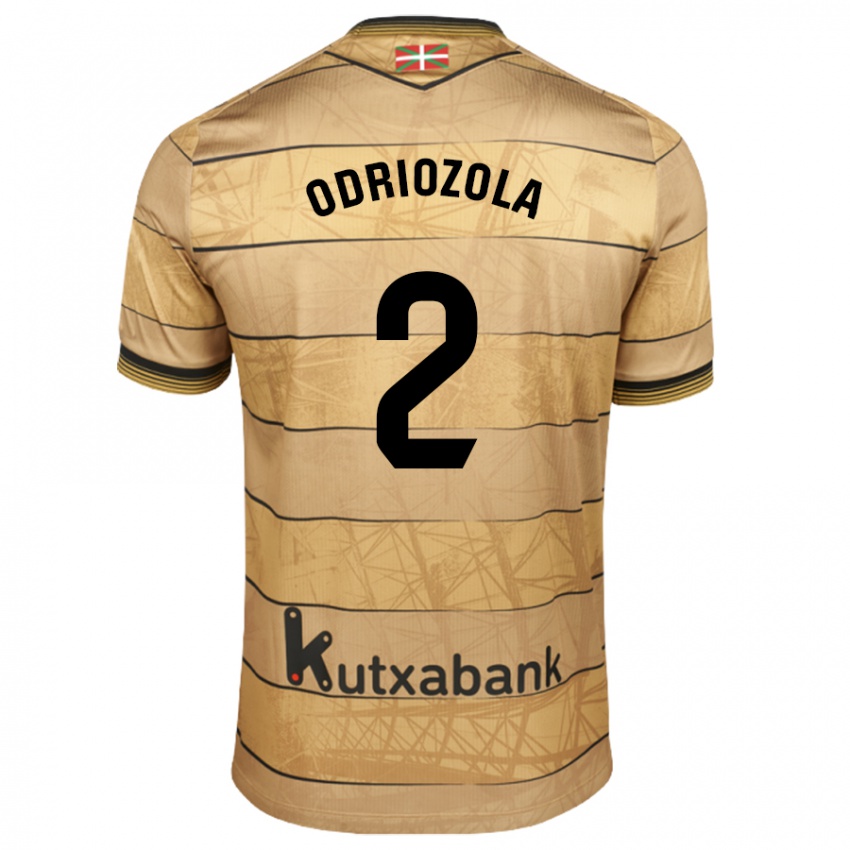 Niño Camiseta Alvaro Odriozola #2 Marrón 2ª Equipación 2024/25 La Camisa