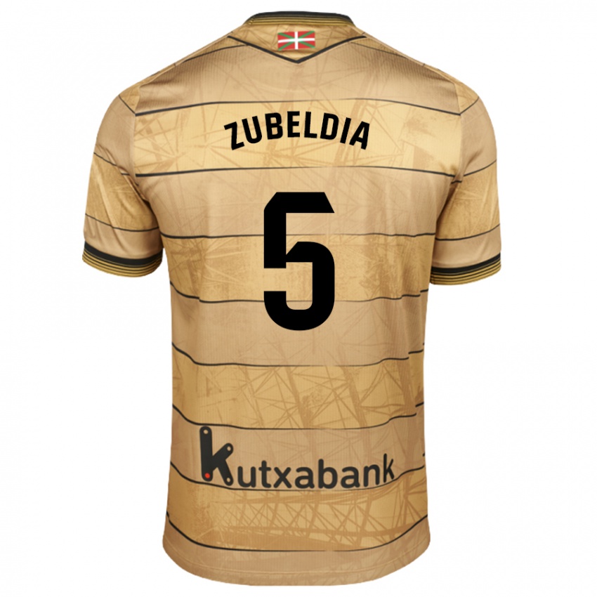 Niño Camiseta Igor Zubeldia #5 Marrón 2ª Equipación 2024/25 La Camisa