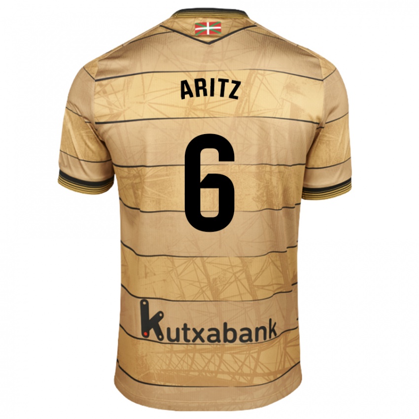 Niño Camiseta Aritz Elustondo #6 Marrón 2ª Equipación 2024/25 La Camisa