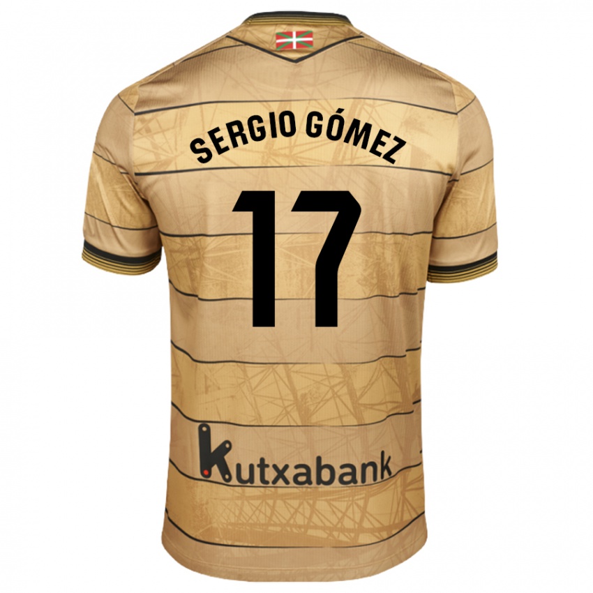 Niño Camiseta Sergio Gómez #17 Marrón 2ª Equipación 2024/25 La Camisa