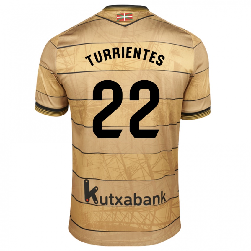 Niño Camiseta Beñat Turrientes #22 Marrón 2ª Equipación 2024/25 La Camisa