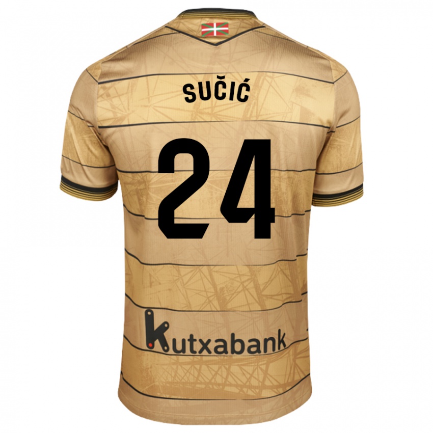 Niño Camiseta Luka Sucic #24 Marrón 2ª Equipación 2024/25 La Camisa