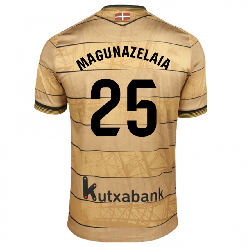 Niño Camiseta Jon Magunazelaia #25 Marrón 2ª Equipación 2024/25 La Camisa