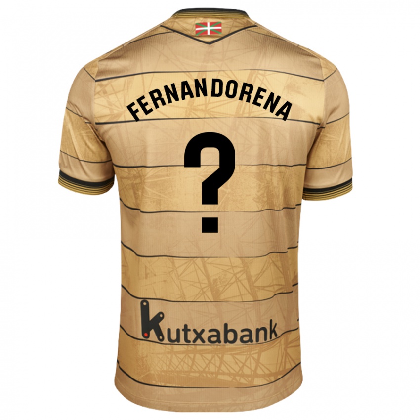 Niño Camiseta Alex Fernandorena #0 Marrón 2ª Equipación 2024/25 La Camisa