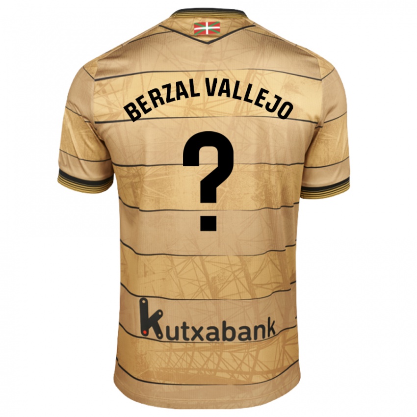 Niño Camiseta Asier Berzal Vallejo #0 Marrón 2ª Equipación 2024/25 La Camisa