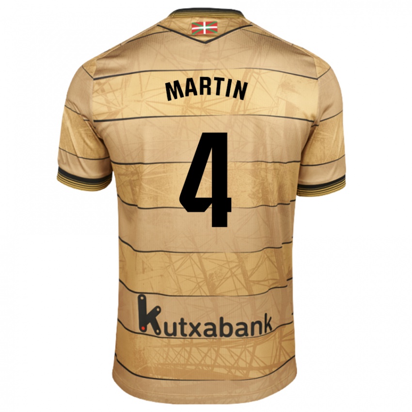 Niño Camiseta Jon Martín #4 Marrón 2ª Equipación 2024/25 La Camisa