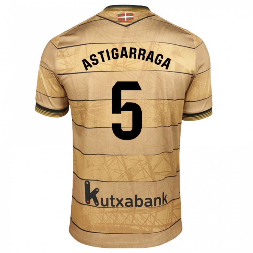 Niño Camiseta Eneko Astigarraga #5 Marrón 2ª Equipación 2024/25 La Camisa