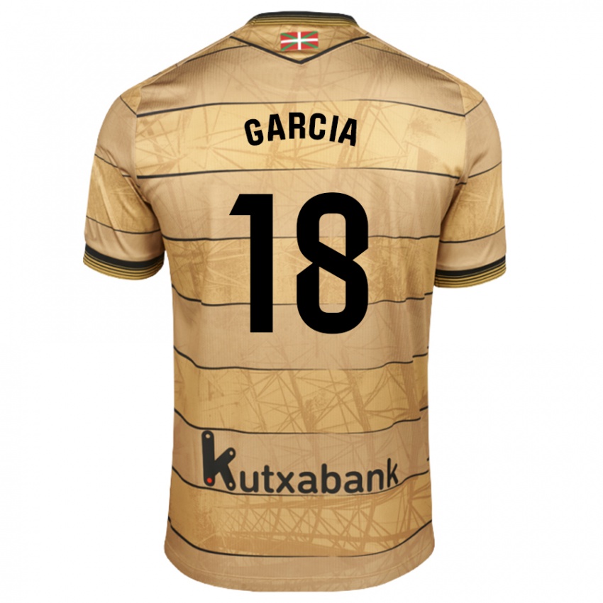 Niño Camiseta Eder García #18 Marrón 2ª Equipación 2024/25 La Camisa