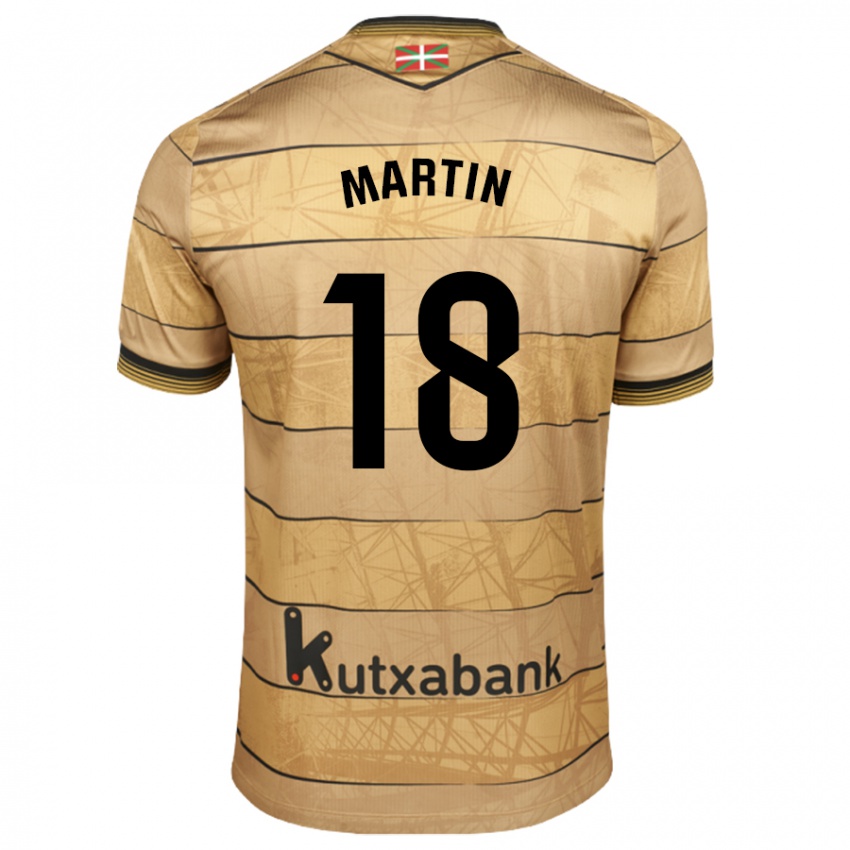 Niño Camiseta Hugo Martín #18 Marrón 2ª Equipación 2024/25 La Camisa