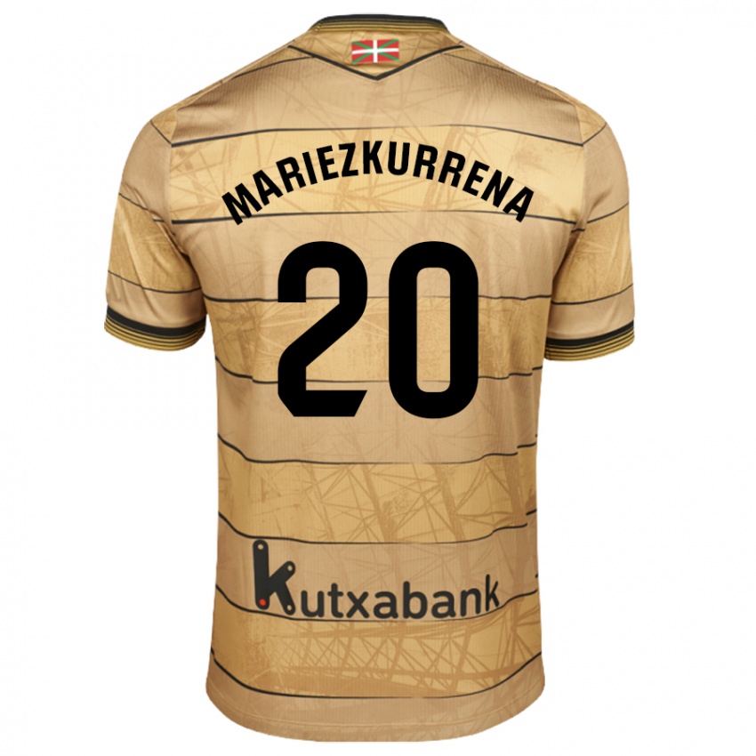 Niño Camiseta Arkaitz Mariezkurrena #20 Marrón 2ª Equipación 2024/25 La Camisa