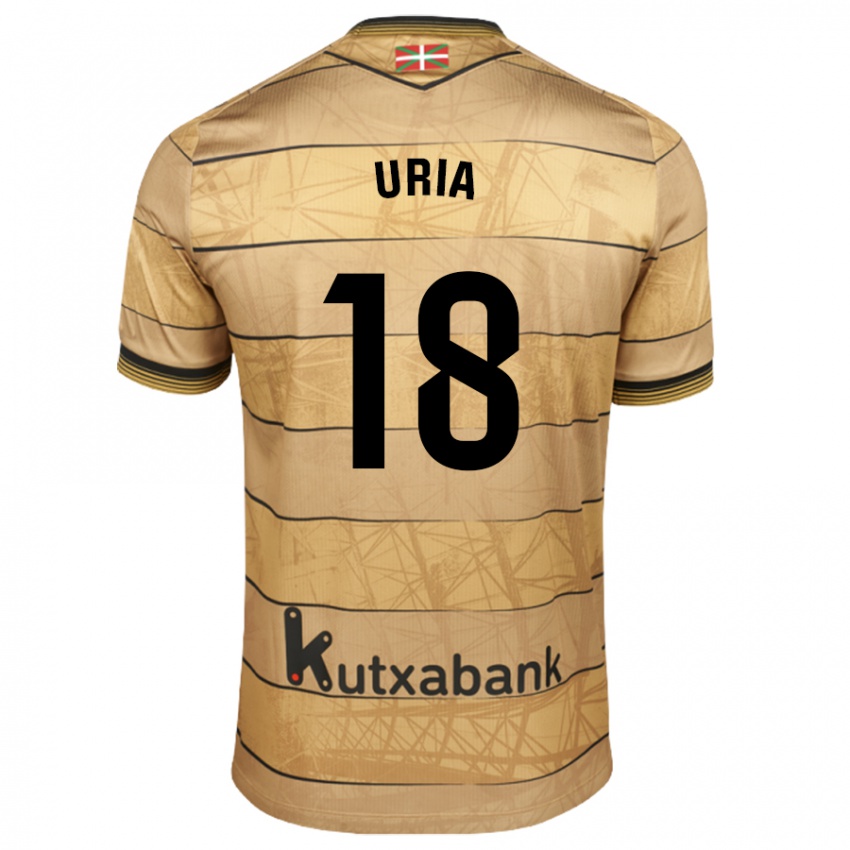 Niño Camiseta Mirari Uria Gabilondo #18 Marrón 2ª Equipación 2024/25 La Camisa