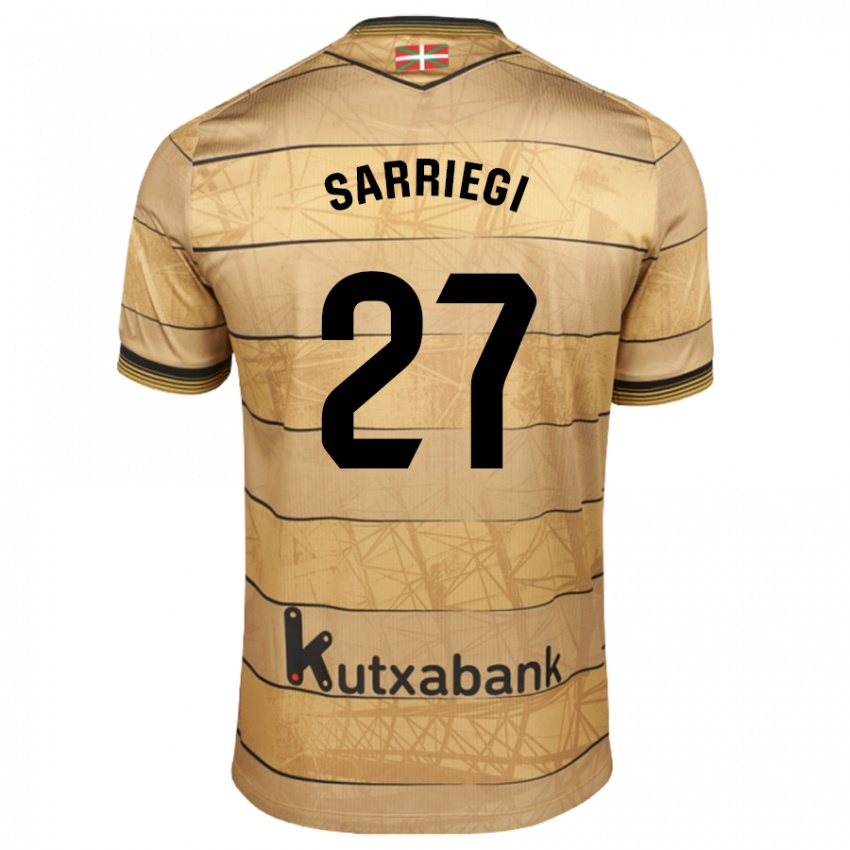 Niño Camiseta Nora Sarriegi #27 Marrón 2ª Equipación 2024/25 La Camisa