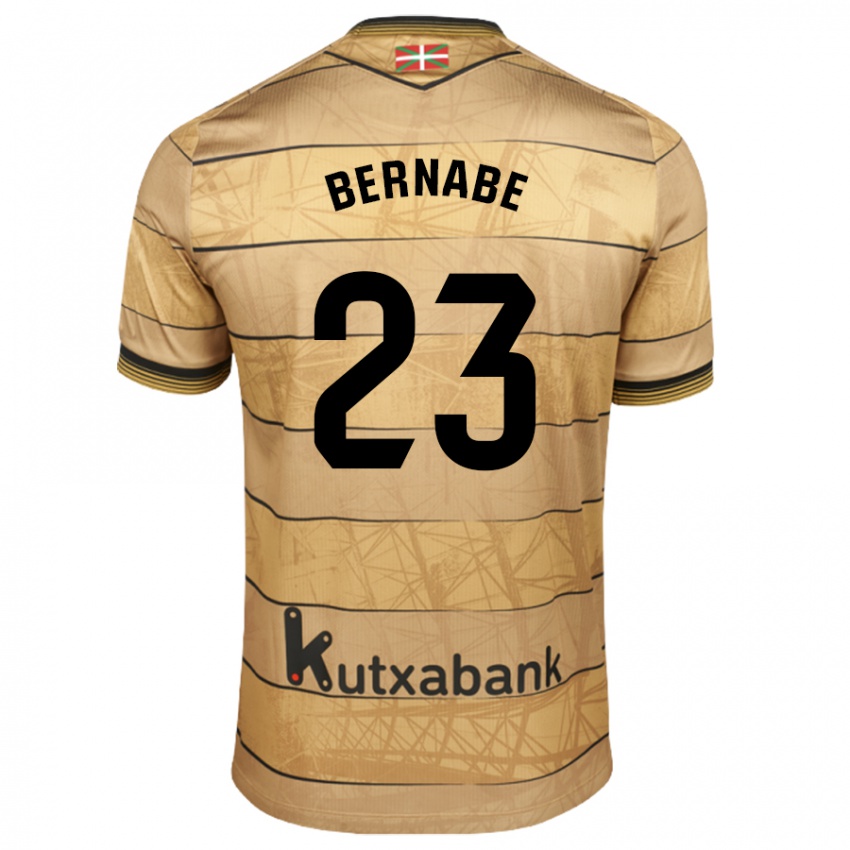 Niño Camiseta Alejandra Bernabé De Santiago #23 Marrón 2ª Equipación 2024/25 La Camisa