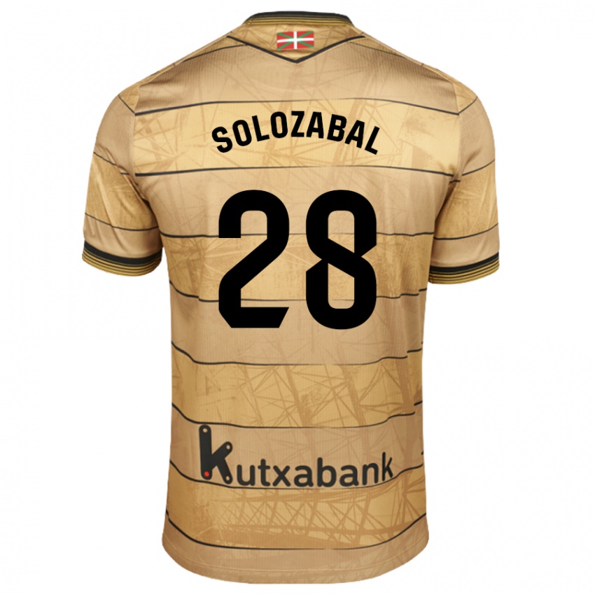 Niño Camiseta Malen Solozabal Ibarra #28 Marrón 2ª Equipación 2024/25 La Camisa