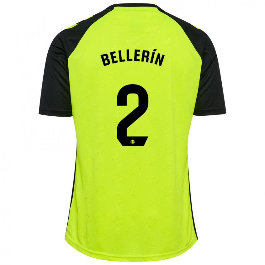 Niño Camiseta Hector Bellerin #2 Amarillo Fluorescente Negro 2ª Equipación 2024/25 La Camisa