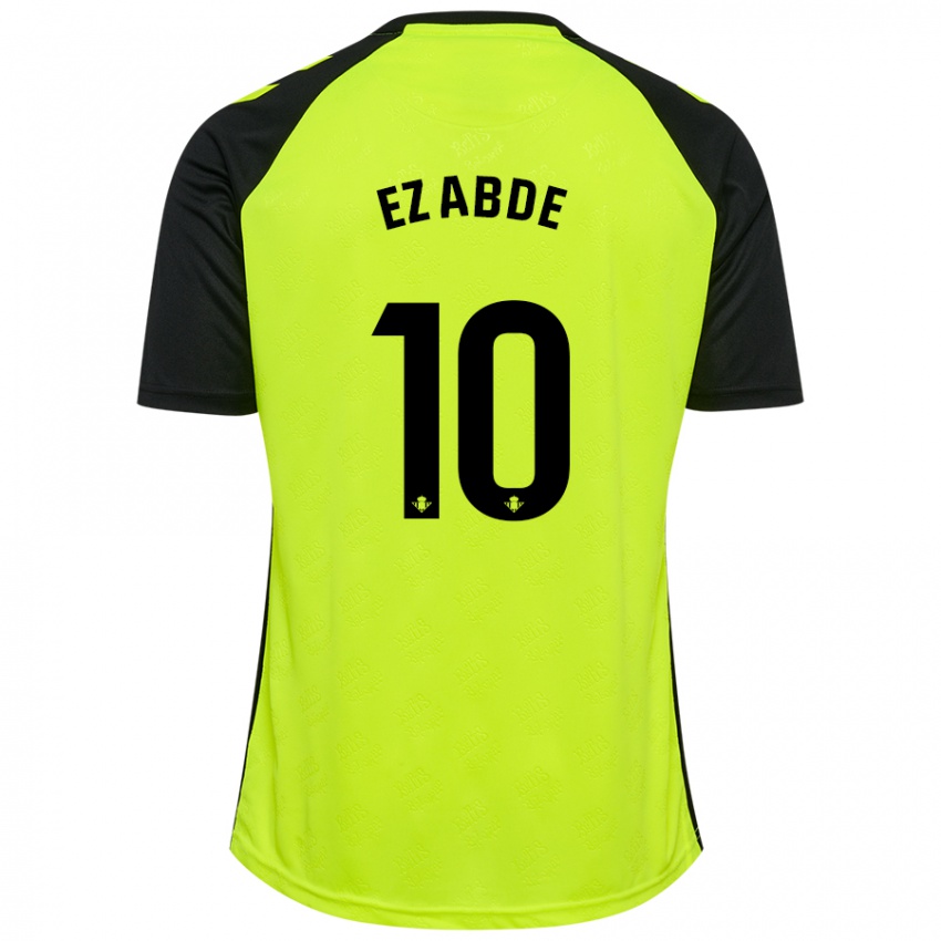 Niño Camiseta Abde Ezzalzouli #10 Amarillo Fluorescente Negro 2ª Equipación 2024/25 La Camisa