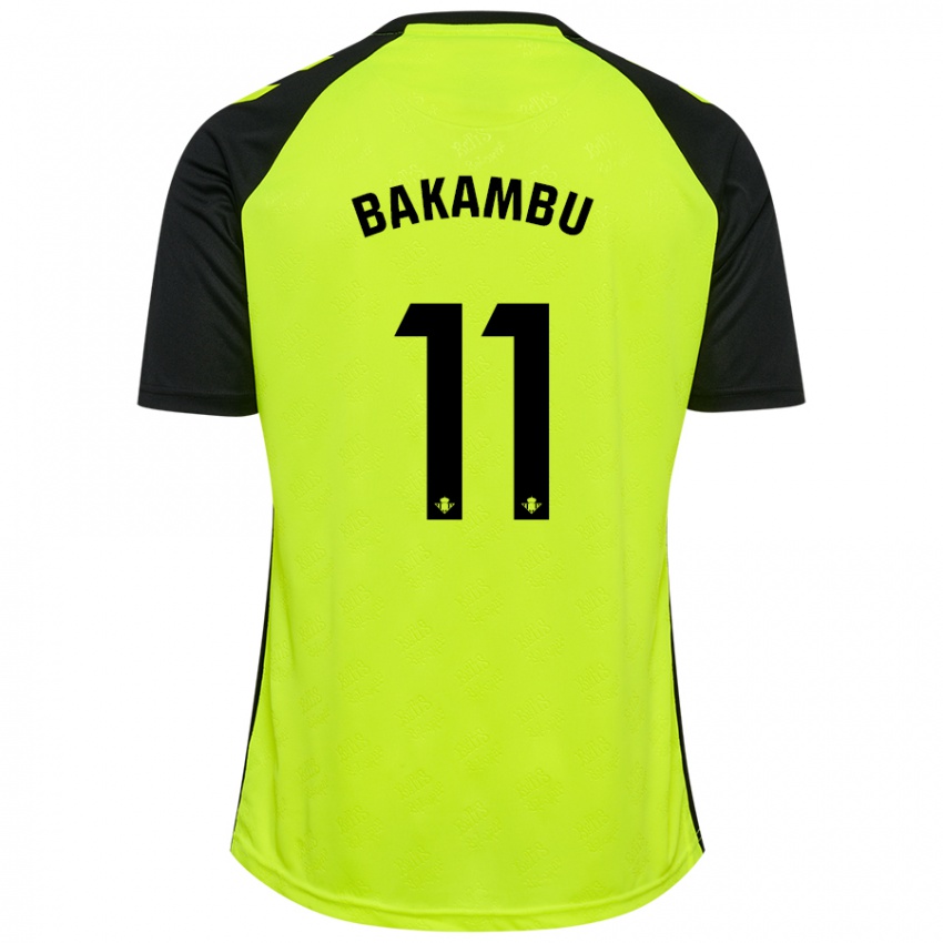 Niño Camiseta Cedric Bakambu #11 Amarillo Fluorescente Negro 2ª Equipación 2024/25 La Camisa