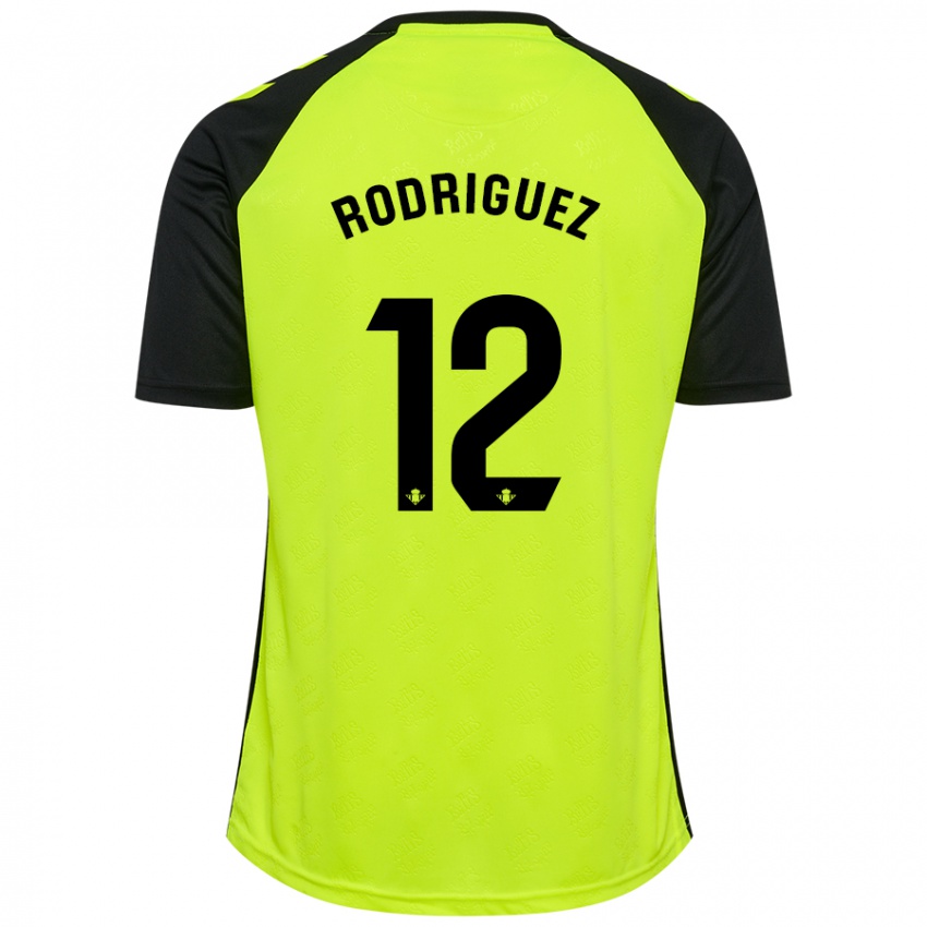 Niño Camiseta Ricardo Rodríguez #12 Amarillo Fluorescente Negro 2ª Equipación 2024/25 La Camisa