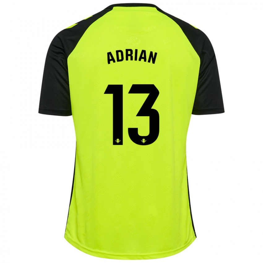 Niño Camiseta Adrian #13 Amarillo Fluorescente Negro 2ª Equipación 2024/25 La Camisa