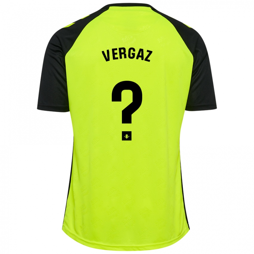 Niño Camiseta Alejandro Vergaz #0 Amarillo Fluorescente Negro 2ª Equipación 2024/25 La Camisa