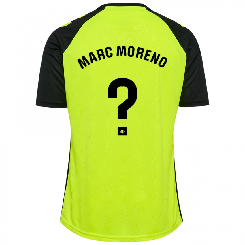 Niño Camiseta Marc Moreno #0 Amarillo Fluorescente Negro 2ª Equipación 2024/25 La Camisa