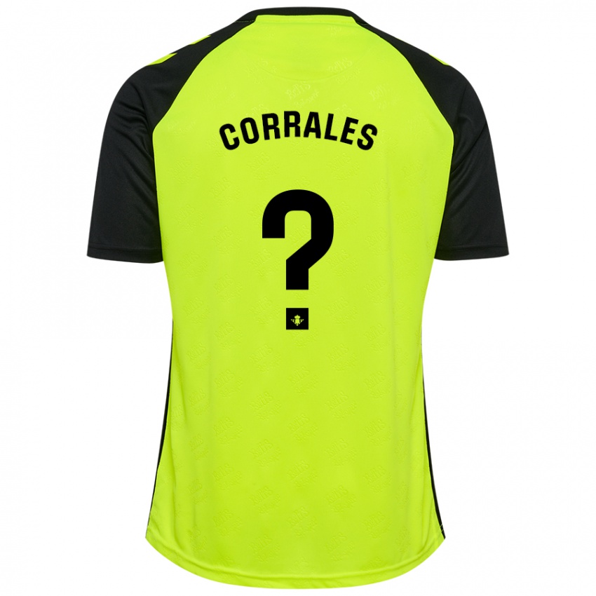 Niño Camiseta Fran Corrales #0 Amarillo Fluorescente Negro 2ª Equipación 2024/25 La Camisa