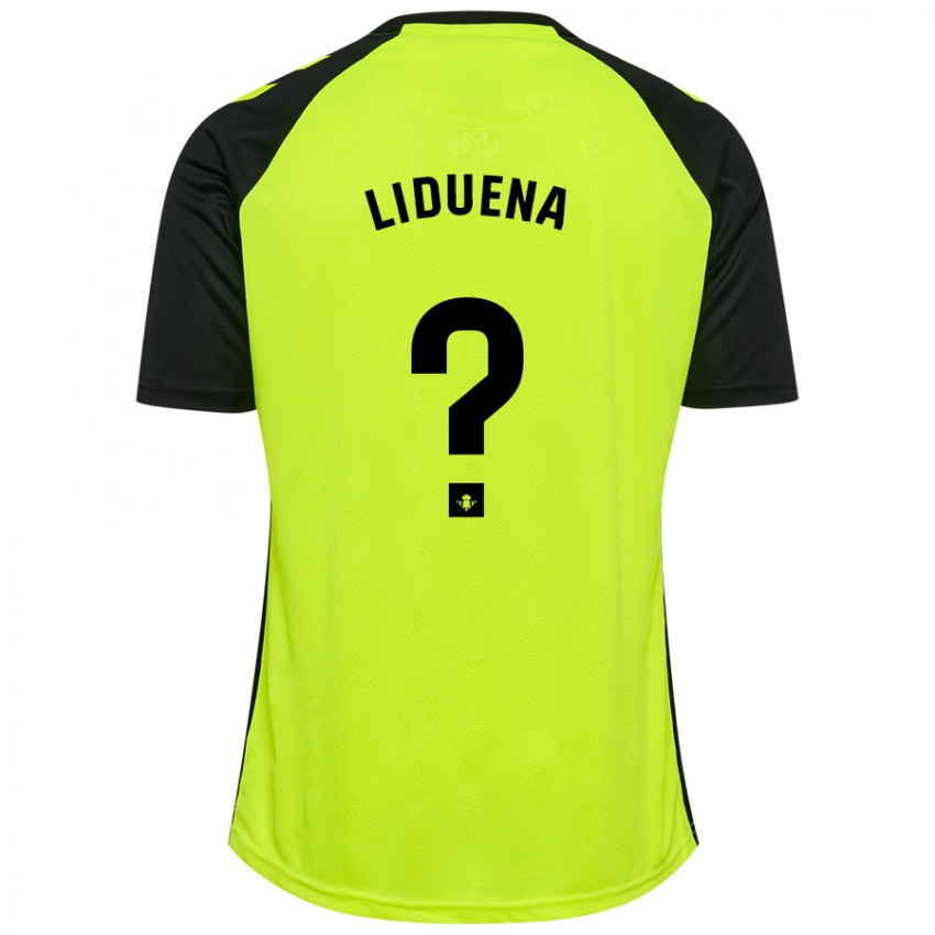 Niño Camiseta Rubén Lidueña #0 Amarillo Fluorescente Negro 2ª Equipación 2024/25 La Camisa