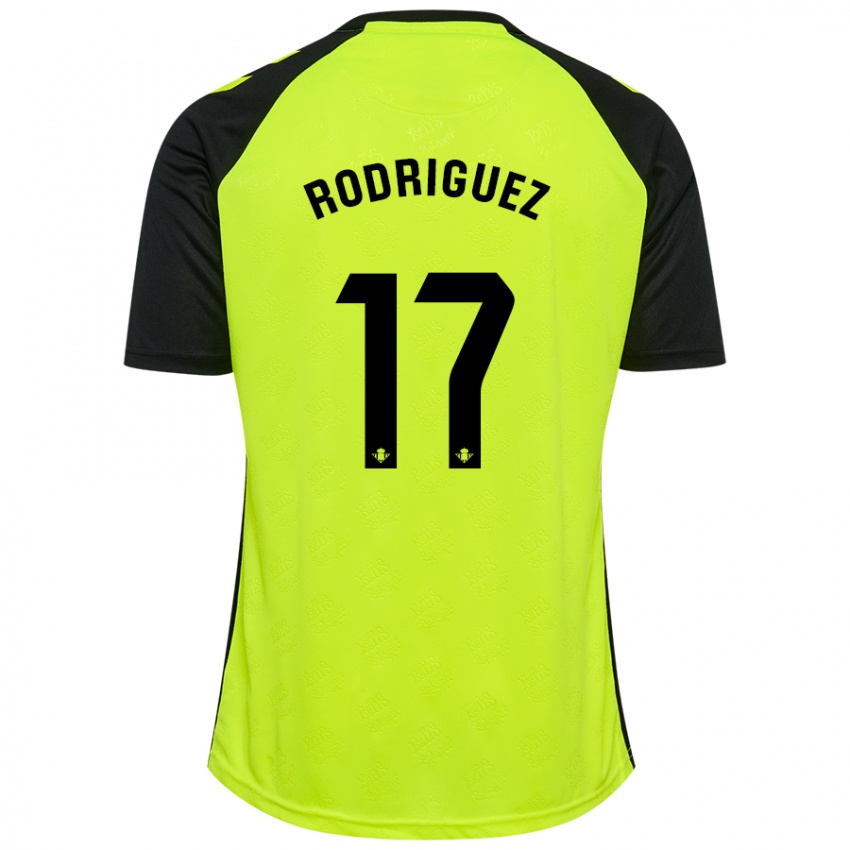 Niño Camiseta Jesús Rodriguez #17 Amarillo Fluorescente Negro 2ª Equipación 2024/25 La Camisa